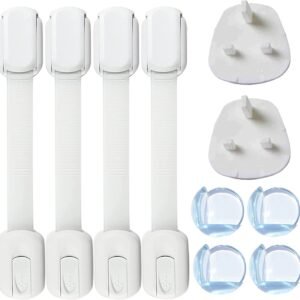 10-PACK Baby Safety Kit with 4 Child Safety Locks, 4 Corner Guards, 2 Outlet Socket Plug Covers (ASIN-B09G934JSK)