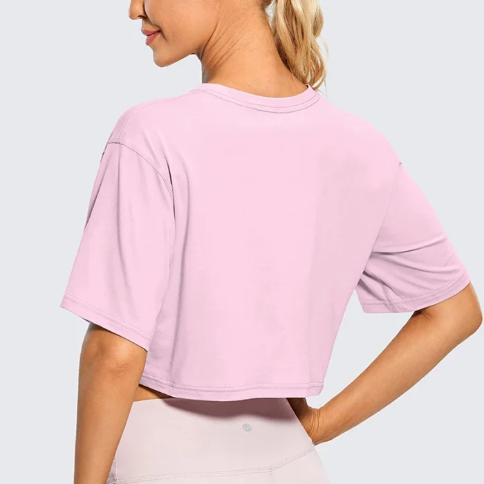 Women’s Harajuku Y2K Pink Crop Top – Casual Summer Streetwear - Image 2