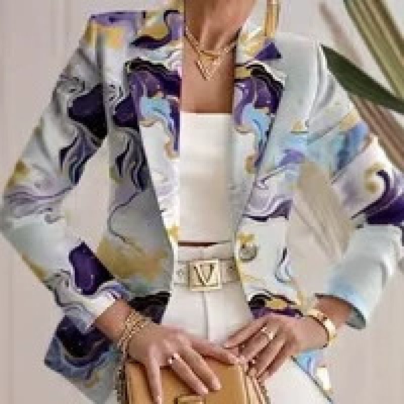 Fashionable Printed Suit-style Slim-fit Blazer - Image 5