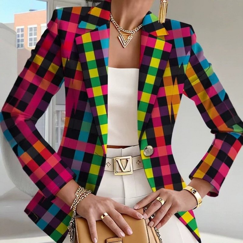 Fashionable Printed Suit-style Slim-fit Blazer - Image 2
